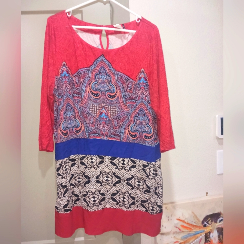 ANTHROPOLOGIE AKEMI + KIN LADIES WOMENS LARGE LG L BOHEMIAN TUNIC SHIRT BLOUSE
